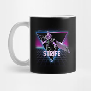 Final Fantasy VII Cloud Strife Retro 80s Neon Landscape Mug